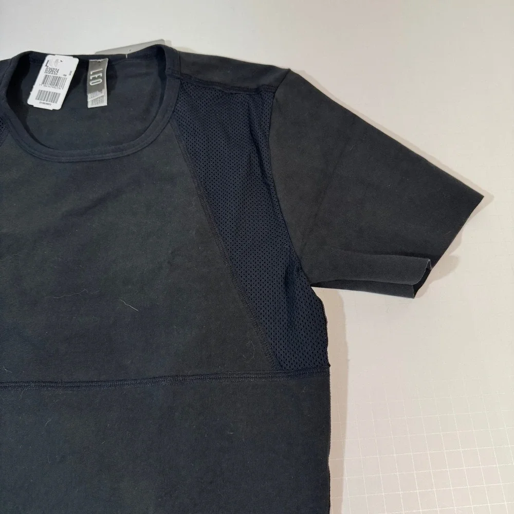 Leo Shaper Shirt Mens Large Black New Moderate Compression Crew Neck 035024